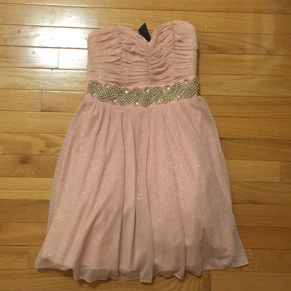 semi formal pink sparkly dress